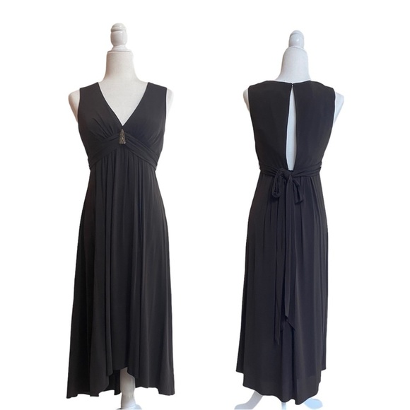 Laundry By Shelli Segal Dresses & Skirts - Laundry by Shelli Segal Brown Sleeveless Cocktail Women 8 Midi Open Back V Neck